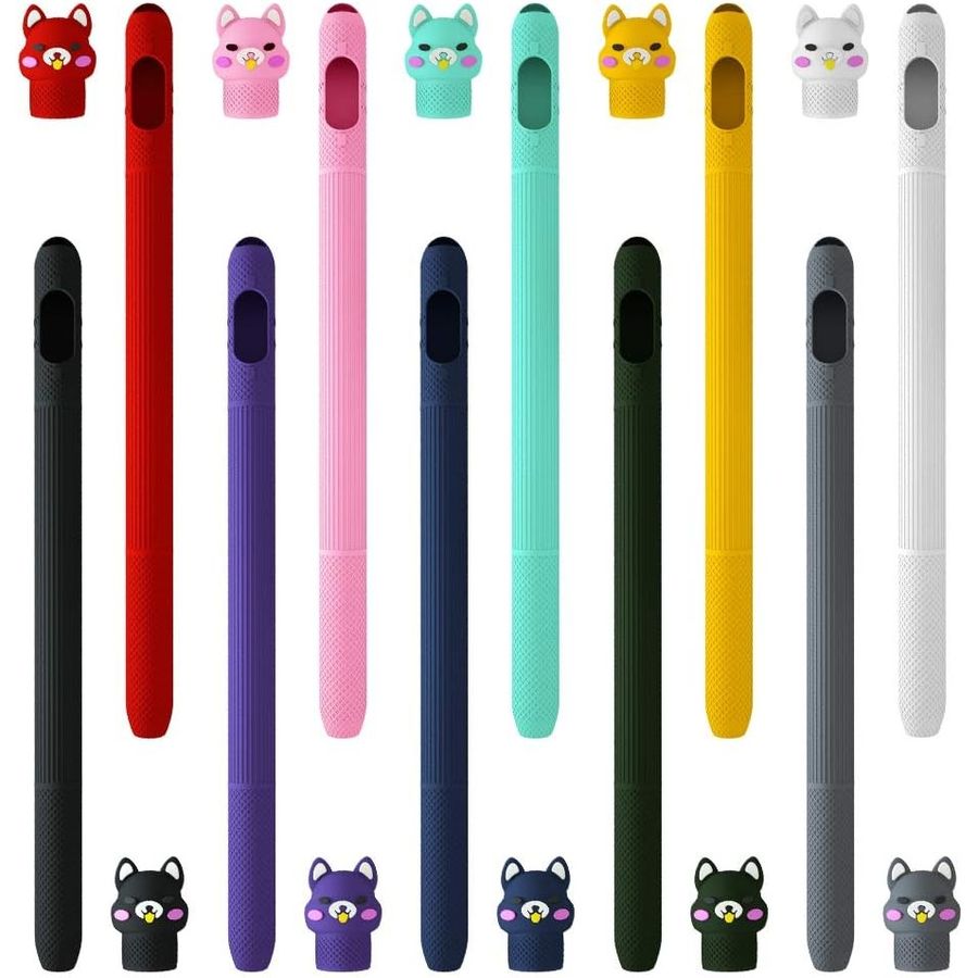 AWINNER Silicone Cartoon Sleeve for Apple Pencil, Cyan, view 6
