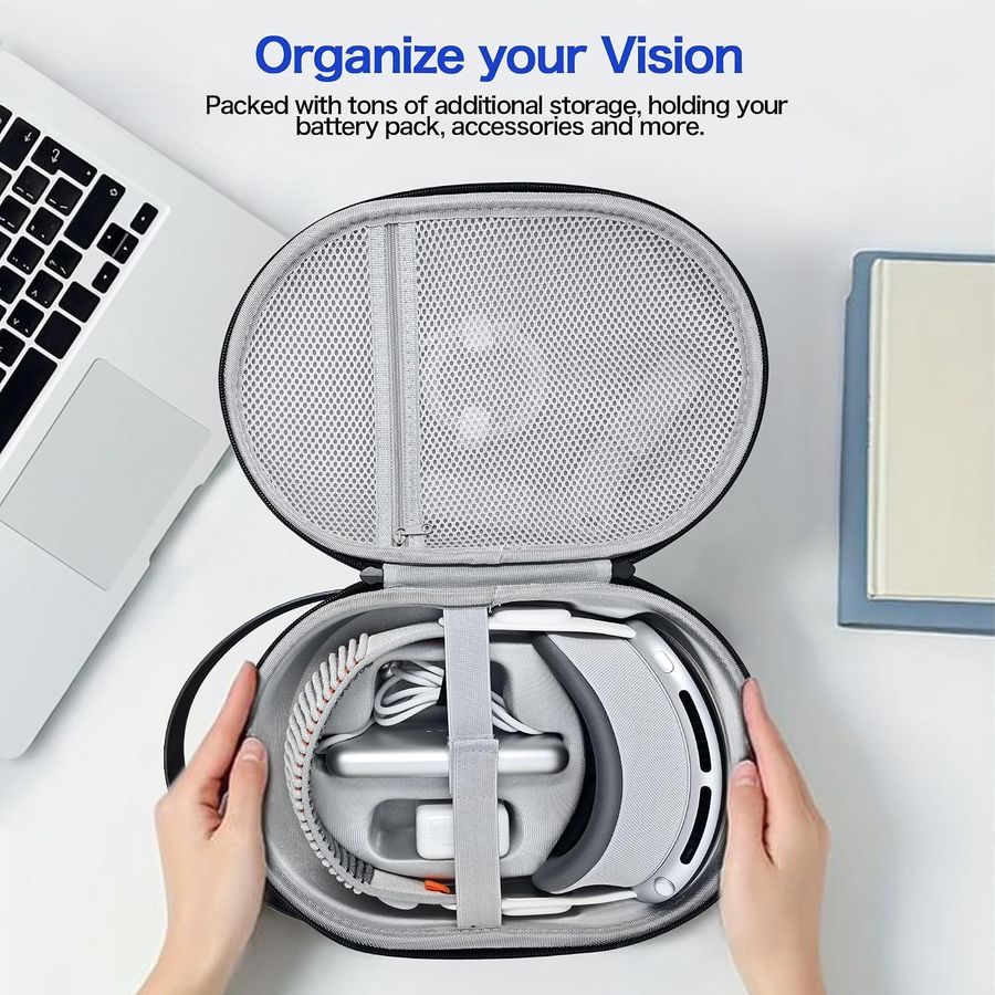 AWINNER Hard Carrying Case for Apple Vision Pro, Carbon, view 3