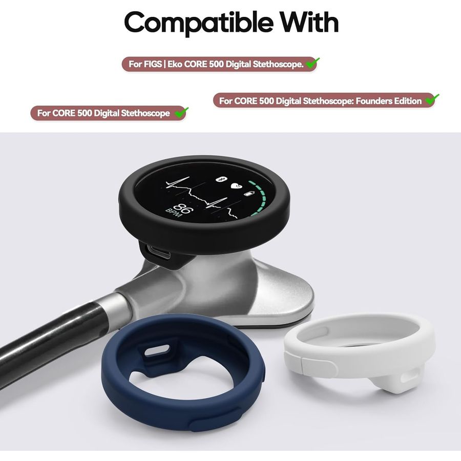 AWINNER Silicone Covers for Eko CORE 500 Stethoscope, 3-Pack, view 2