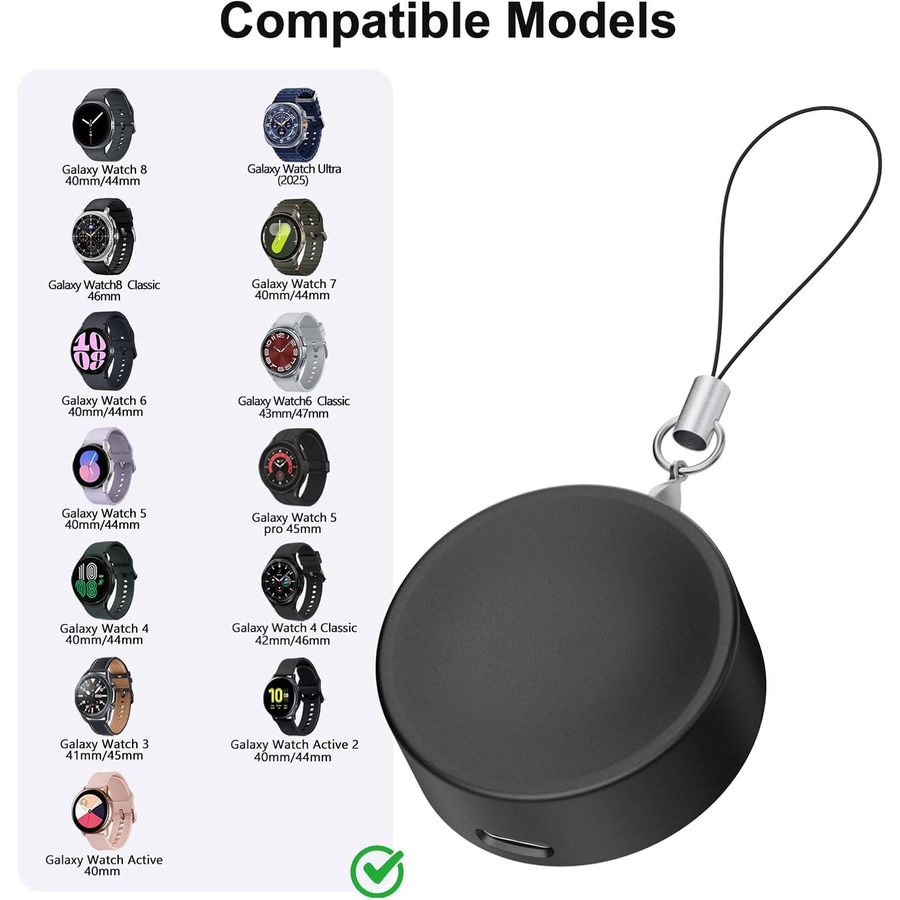 AWINNER Portable Keychain Charger for Galaxy Watch, USB-C, view 2