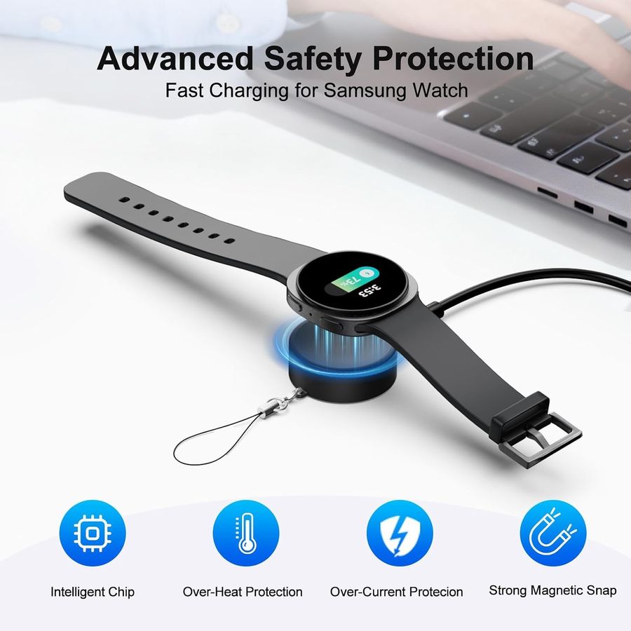 AWINNER Portable Keychain Charger for Galaxy Watch, USB-C, view 4