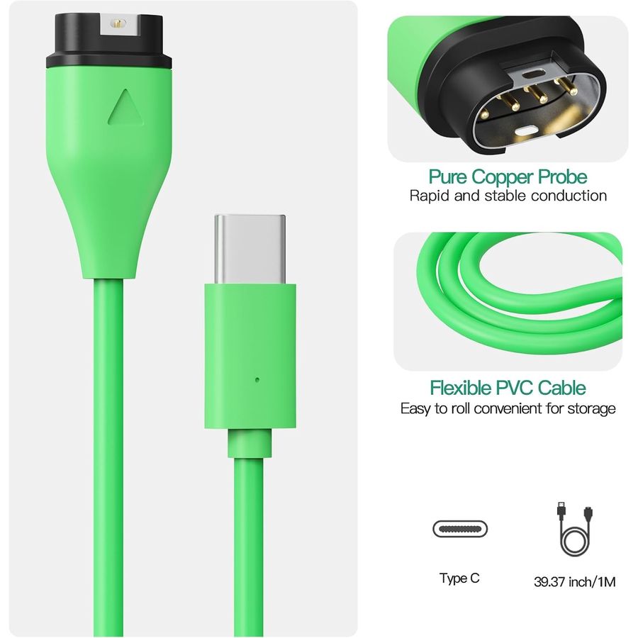 AWINNER Garmin Charger Cable, USB-C, Single, view 4