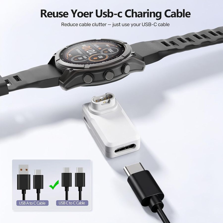 AWINNER Garmin Watch Charger Adapter, On-The-Go, 2-Pack, view 4