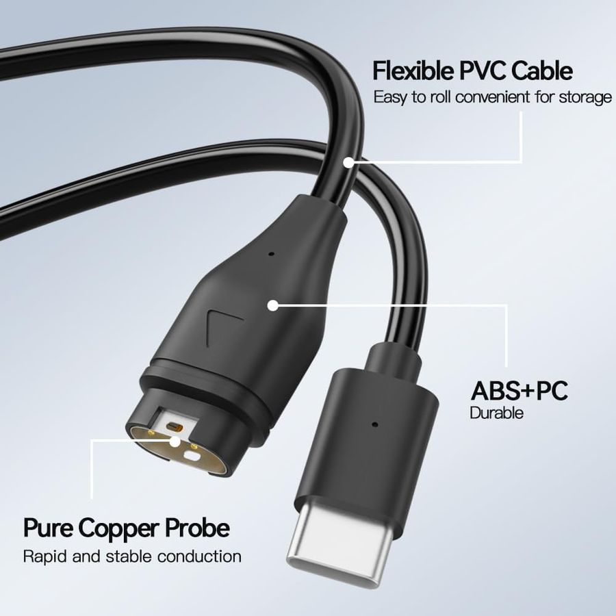 AWINNER Garmin Watch Charger, USB-C Cable, 2-Pack, view 4