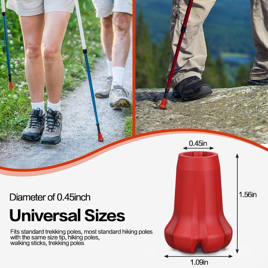 AWINNER Rubber Tips for Hiking Poles, 4-Pack, view 2