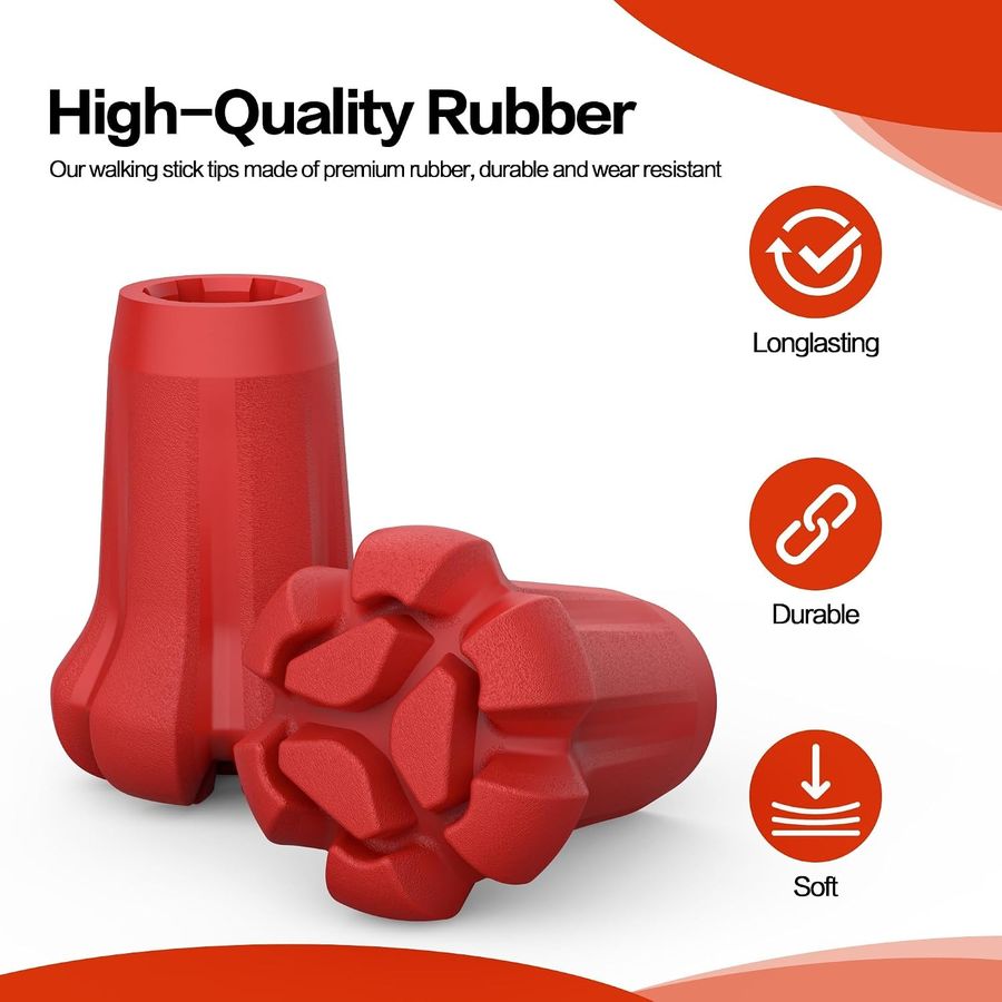 AWINNER Rubber Tips for Hiking Poles, 4-Pack, view 3