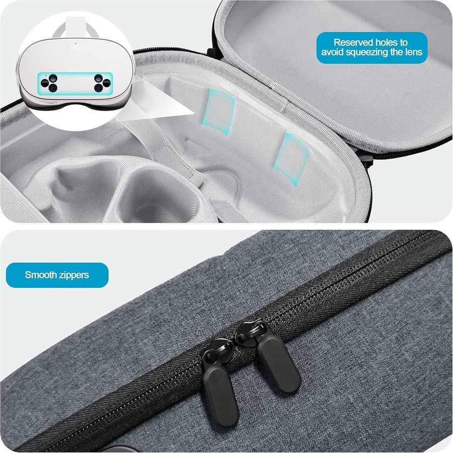 AWINNER Hard Carrying Case for Meta Quest 3S, Black, view 5