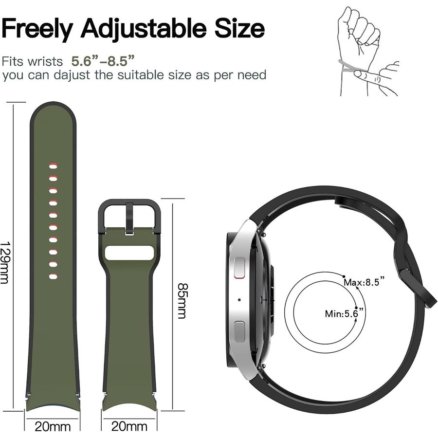 AWINNER Two-Tone Bands for Samsung Galaxy Watch 5, 10-Pack, view 5