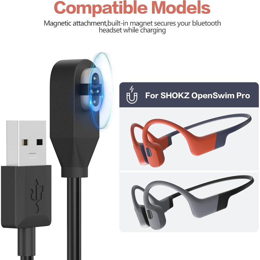AWINNER Charging Cable for Shokz OpenSwim Pro, view 2