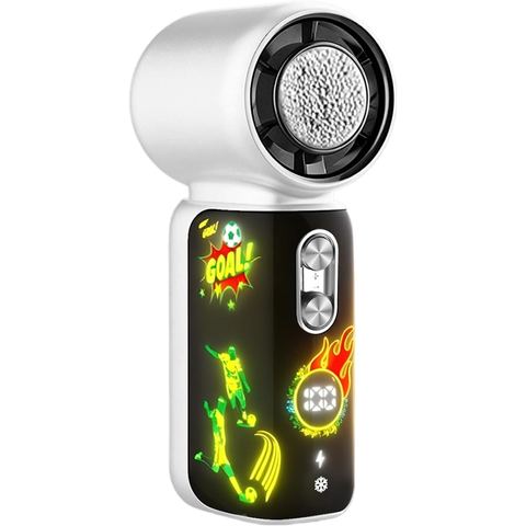 AWINNER Smart LED Screen Handheld Fan with Ice Cooling, White