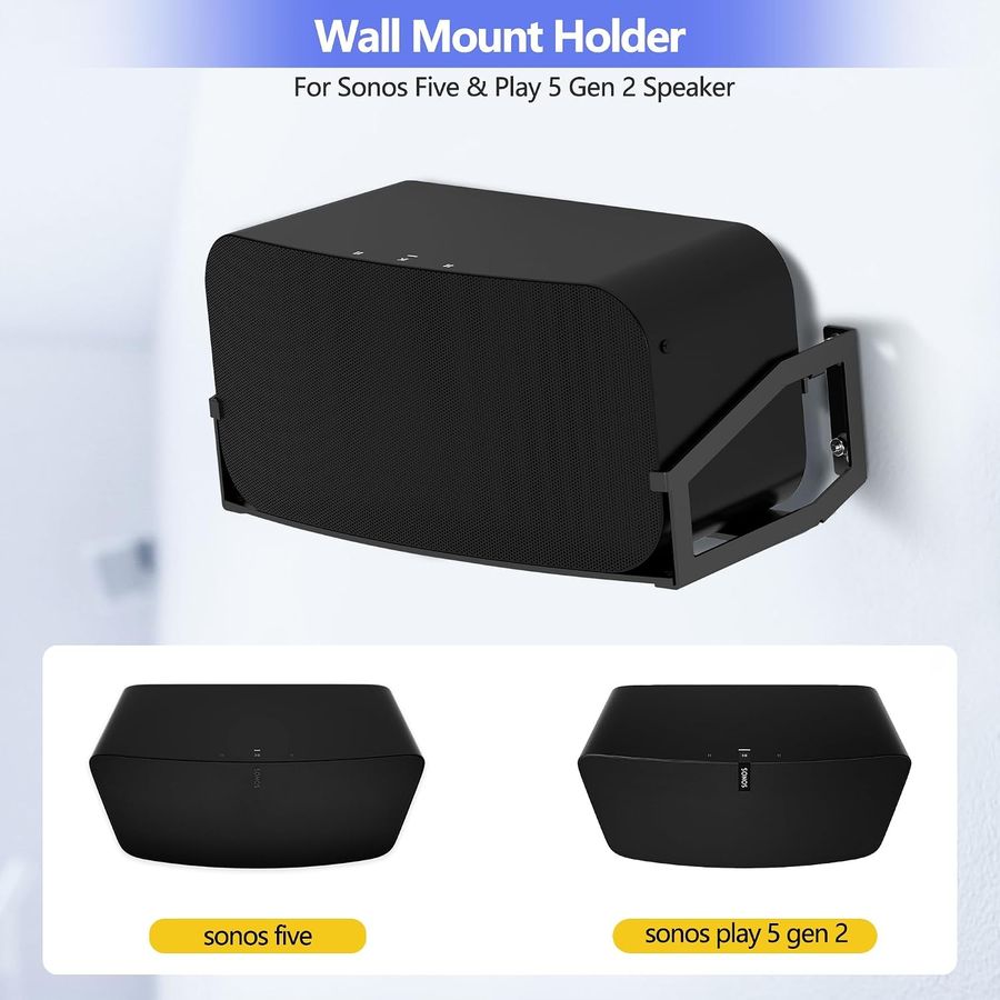 AWINNER Wall Mount Bracket for Sonos Five, Black, view 3